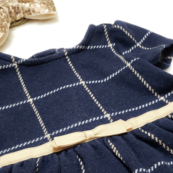 Janie and Jack Navy Dress with Gold Detail - Picture 2 of 8